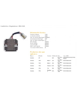 Regulator tensiune DZE YAMAHA SR500 78-79, YFM350 WARRIOR 87-95 (59V-81960-A0-00) (ESR108)