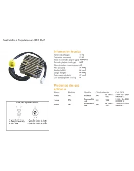 Regulator tensiune DZE HONDA TRX300 FOURTRAX 88-92 (SH532B-12) (31600-HC4-010) (ESR125)