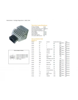 Regulator tensiune DZE HONDA CBR/CBF/CB/NTV/VFR/VT/VTR (35A) (RGU-107,CL691-12,ESR580;ESR587)