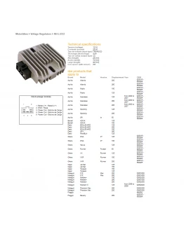 Regulator tensiune DZE APRILIA 125/250, MALAGUTI 125/200/250, PIAGIO 125/200/250 (12V/25A) (ESR259)