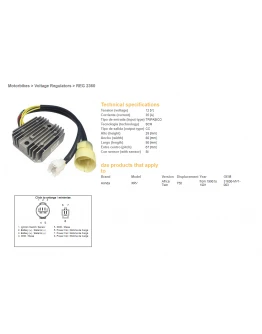 Regulator tensiune DZE HONDA XRV750 AFRICA TWIN '90-'91 (OEM-31600-MV1-003) (35A)