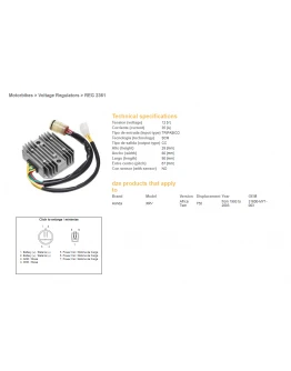 Regulator tensiune DZE HONDA XRV 750 93-00 (35A) (31600-MY1-003) (ESR672, RGU-125)
