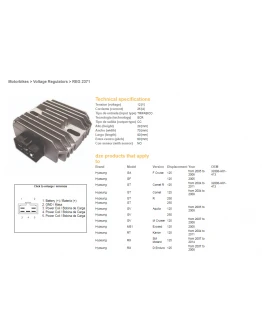 Regulator tensiune DZE HYOSUNG GA/GF/GT/GV/RX 125 '04-'11 (32800-H01-413) (12V/25A)