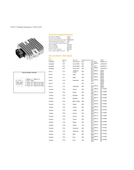 Regulator tensiune DZE YAMAHA YFM 125/250/350/400/450/600/660, YFZ 350/450/660/700, SUZUKI LTR450 (35A) (5GT-81960-00) (ESR441) (32800-05G11)
