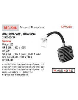 Regulator tensiune DZE SUZUKI GS500E 89-02, GSF400 91-93 (ESR170)