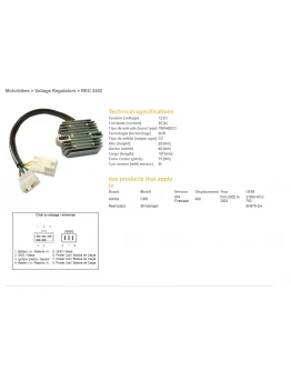 Regulator tensiune DZE HONDA CBR900RR 02-03 (CBR954), VTX1800 02-08 (ESR690) (31600-MCJ-750) (SH678DA) (35A)
