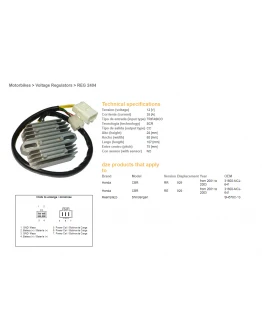 Regulator tensiune DZE HONDA CBR600RR 03-06, CBR900 RR (929) 00-01, CB900 HORNET 02-07 (SH678C-13) (ESR436;ESR430)
