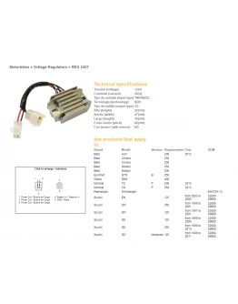 Regulator tensiune DZE SUZUKI GN125 91-97, GZ250 99-10, ARCTIC CAT 250/300 98-02 (ESR142) (32800-29B00)