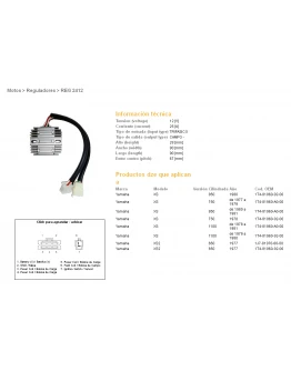 Regulator tensiune DZE YAMAHA XS650/750/850/1100 (1T4-81960-92-00, 1T4-81960-A0-00) (ESR310)