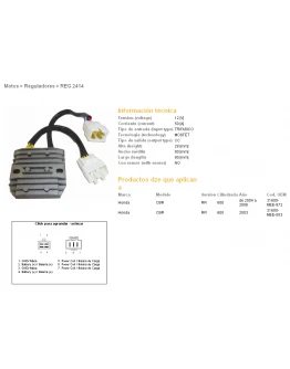 Regulator tensiune DZE HONDA CBR600 RR 03-06 MOSFET (50A) (31600-MEE-872, 31600-MEE-003) (ESR430;ESR436)