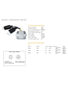 Regulator tensiune DZE HONDA CBR600RR 07-11, CBR1000RR 04-05 (31600-MEL-821) (ESR439) (SH678FD, SH678FB)