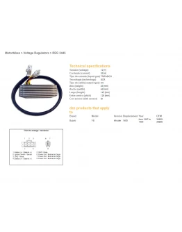 Regulator tensiune DZE SUZUKI VS 1400 INTRUDER 87-95 (OEM-32800-38B00) (ESR750) (SH576-12) (35A)