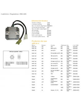 Regulator tensiune DZE SUZUKI DL650 04-09, SV650 03-08, SV1000 03-07, VL800 01-02 (35A) (ESR124)(32800-16G01)