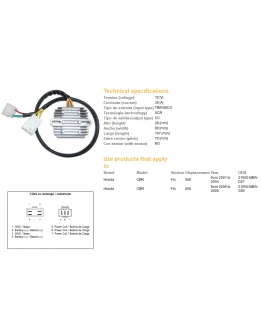 Regulator tensiune DZE HONDA CBR 600F 4 I '01-'06 (35A) (31600-MBW-D21) (ESR431) (SH678PA)