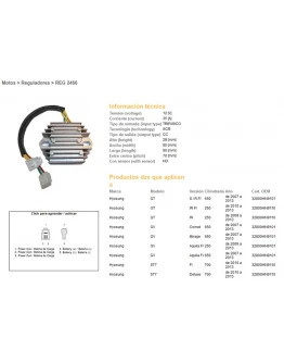 Regulator tensiune DZE HYOSUNG GT250 08-13, GT650 07-13, GV650 07-13, ST700 10-13 (35A) (ESR612)