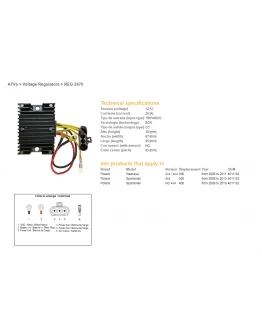 Regulator tensiune DZE POLARIS SPORTSMAN 300/400 '08-'10, HAWKAYE 300 '06-'11 (4011182)
