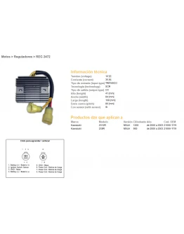 Regulator tensiune DZE KAWASAKI ZX9R 00-03, ZX12R 00-03 (35A) (21066-1119) (ESR516)