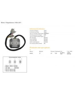 Regulator tensiune DZE HONDA VT1100C/C2/C3 SHADOW '87-'03 (35A) (31600-MAH-008) (ESR120) (SH541G-11)