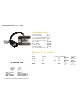 Regulator tensiune DZE HONDA VFR800 02-09 (35A) (31600-MCW-D61) (ESR438)