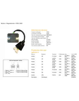Regulator tensiune DZE HONDA CB1300 97-01 (SC38, SC40), VFR800 98-99 (31600-MBG-305) (SH6890A)