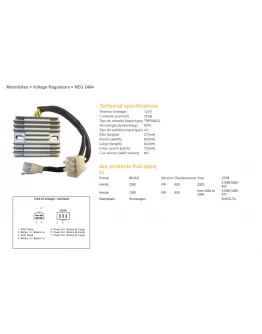 Regulator tensiune DZE HONDA CBR600RR '04-'06 (SH678-FA) (31600-MEE-872)