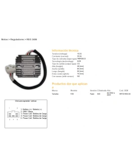Regulator tensiune DZE YAMAHA FZS600 FAZER 02-03 (5RT-81960-00) 35A