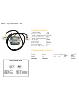 Regulator tensiune DZE HONDA CB1100 SF (X11) 00-03 (31600-MCC-601) (SH579C-12) (12V/35A)