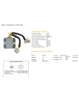Regulator tensiune DZE KAWASAKI KZ1300A/B 79-81 (21066-1007) (SH530-12) (ESR470)