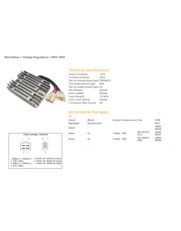 Regulator tensiune DZE SUZUKI DL 1000 V-STROM '02-'12 12V 35A (32800-06G01, 32800-06G00) (ESR539) (RX41)