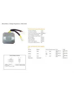 Regulator tensiune DZE HONDA CMX250C '01-'14 (31600-KEN-A51) (SH535C-13) (ESR181)