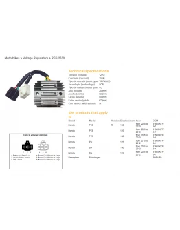 Regulator tensiune DZE HONDA SH 125/150 '05-12 (12V, 35A) (31600-KTF-641) (SH541PA) (ESR910)