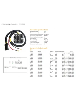 Regulator tensiune DZE POLARIS SPORTSMAN 550 '10-'14, 850 '10-'16, 1000 '15-'16, SCRAMBLER 550/850/1000 (MOSFET - 50A) (4012678) (ESR823)