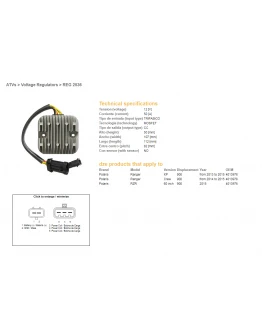 Regulator tensiune DZE POLARIS RANGER 900 XP/CREW/60 '13-'15 MOSFET - 50A (4013978) (ESR829)