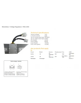 Regulator tensiune DZE HONDA CB 650SC NIGHTHAWK '83-'85 (31600-ME5-003) (SH255-12)