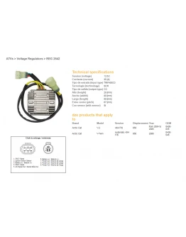 Regulator tensiune DZE ARCTIC CAT 650 '04-'06 (OEM-0430-035, 0430-046) 12V35A