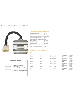 Regulator tensiune DZE SUZUKI AN/250/400 '99-'02, DR 650 RSE '91-'96, DR 750/800S '88-'95, SV 650 '99-'02 (32800-34A00, 32800-14F00) 12V35A