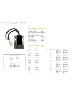 Regulator tensiune DZE KYMCO XCTING 250/500 '06-11 (ESR921)