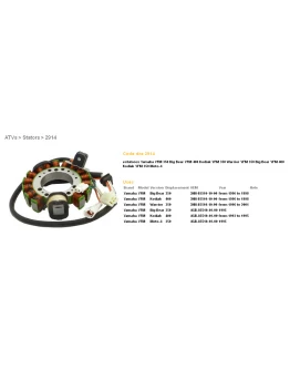 Stator alternator DZE STATOR YAMAHA YFM 350 BIG BEAR '95-98, WARRIOR '96-'01, KODIAK 400 '93-'98 (ESG434) (OEM-3HN-8510-10-00, OEM-4GB-85510-1