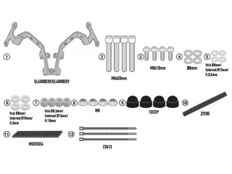 Suport parbriz KAPPA - 1176AK/1176ABLK CF MOTO NK 650 21-22 | A9223AK