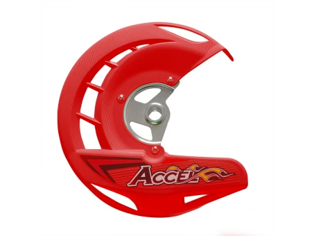 Protectie disc fata ACCEL HONDA CRF 250/450R,X 04-14, CR 125/250 04-07 culoare rosu (FDG-01RD) | FDG01RD