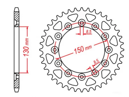 Pinion spate MTX - 245 41 HONDA XL 600 LM 85-88 (JTR245/2.41) (pas 520) | 11-428/2-41