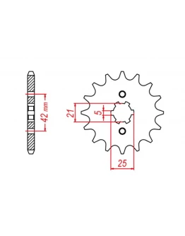 Pinion fata MTX - 569 13 KAWASAKI KX 250 '87-'98, YAMAHA YZ 250 '77-'98 (JTF569.13) (pas 520)
