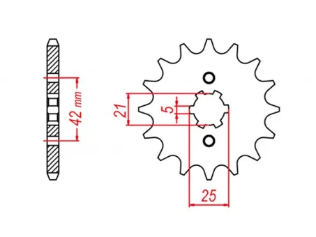 Pinion fata MTX - 569 13 KAWASAKI KX 250 87-98, YAMAHA YZ 250 77-98 (JTF569.13) (pas 520) | 10-0Y1-13