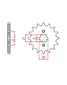 Pinion fata MTX - 569 16 YAMAHA XV 250 '89-'94, XVS 250 '08-'17, XV 250`89-15 (+2) (JTF569.16) (pas 520)