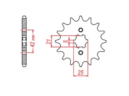 Pinion fata MTX - 569 16 YAMAHA XV 250 89-94, XVS 250 08-17, XV 250`89-15 (+2) (JTF569.16) (pas 520) | 10-0Y1-16