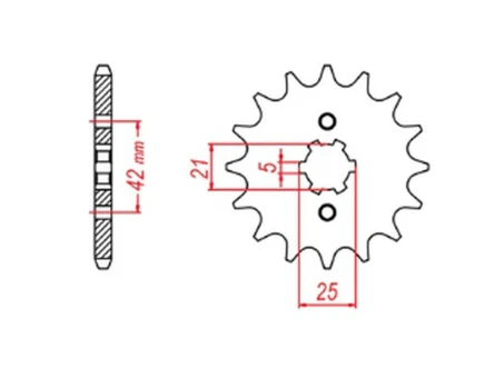 Pinion fata MTX - 350 14 HONDA XR 600R 91-00, TRX 400EX /X 05-14 (JTF1309.14) (pas 520) | 10-103-14