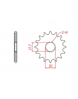 Pinion fata MTX - 440 13 YAMAHA YZ 125 '87-'04 (JTF564.13) (pas 520)
