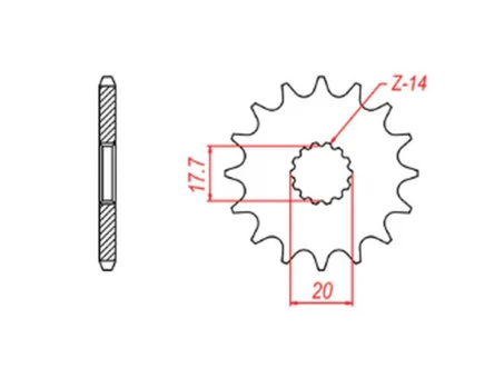 Pinion fata MTX - 440 13 YAMAHA YZ 125 87-04 (JTF564.13) (pas 520) | 10-2HG-13