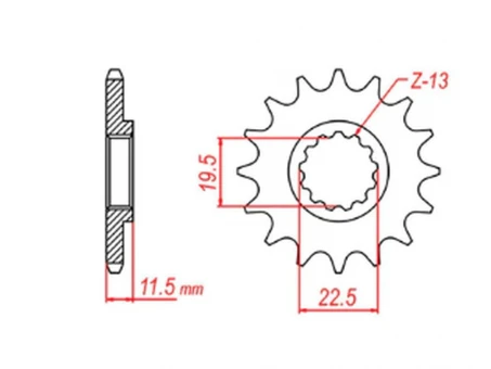 Pinion fata MTX - 4101 14 SUZUKI DRZ 125 03-13 (JTF409.14) (pas 428) | 10-44A-14