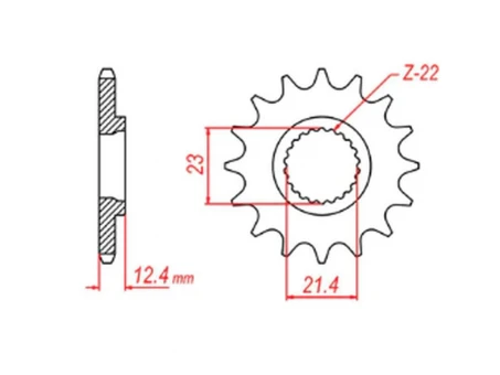 Pinion fata MTX - 2149 15 YAMAHA 250 TRICKER 06-08, YBR 250 08-11 (JTF1594.15) (pas 428) | 10-594-15